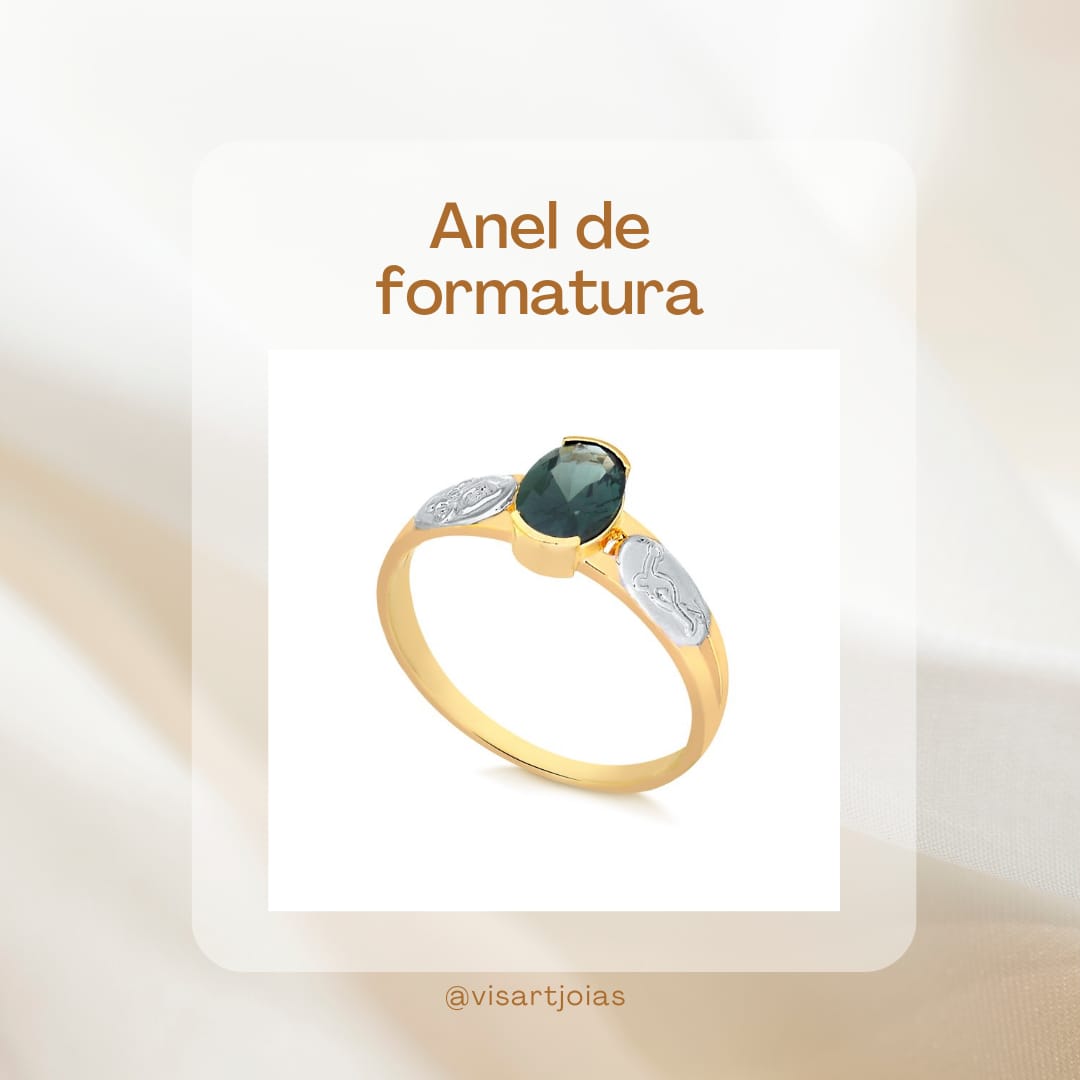 Anel de formatura turmalina verde (Anf0018)