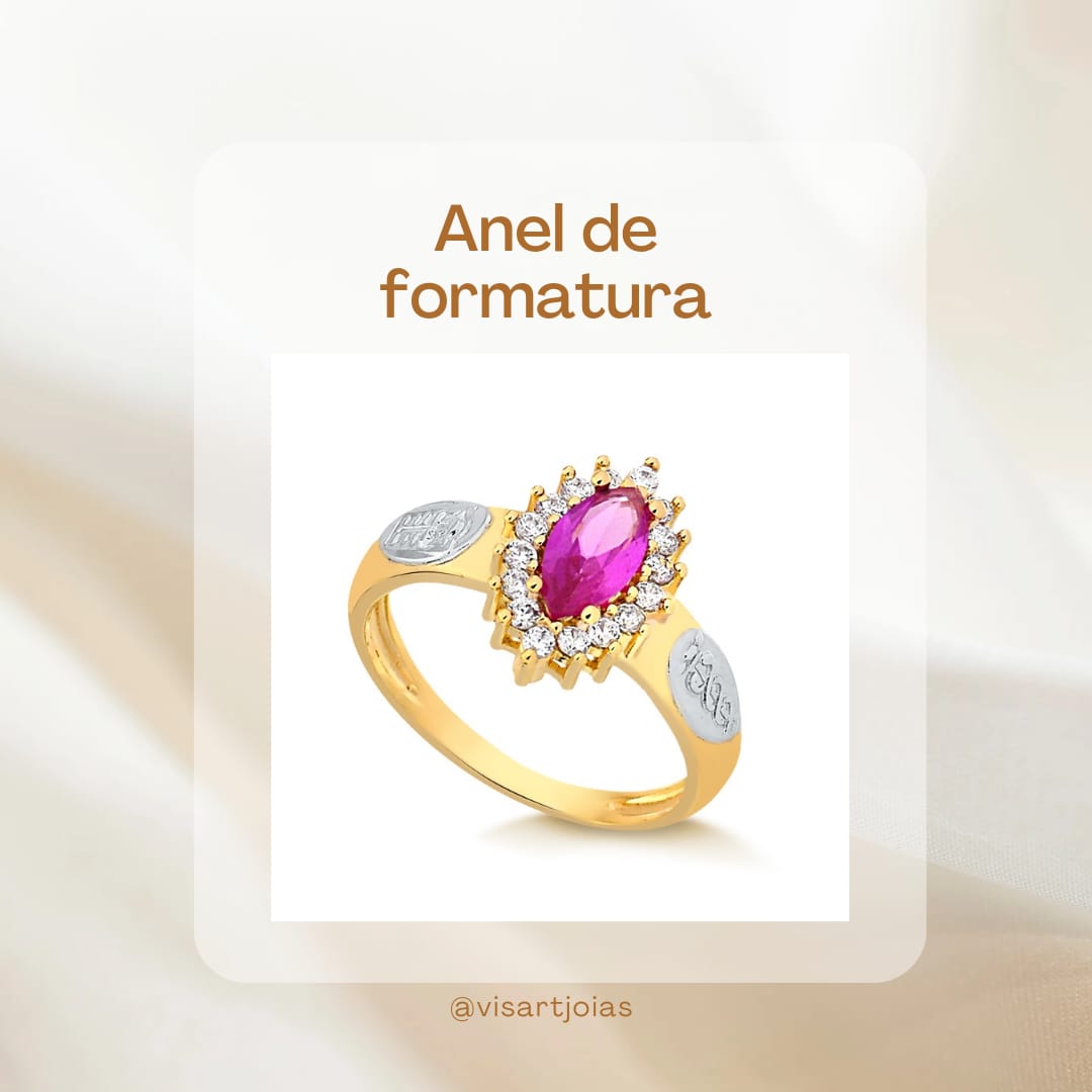 Anel de formatura rubi oval (Anf0080)