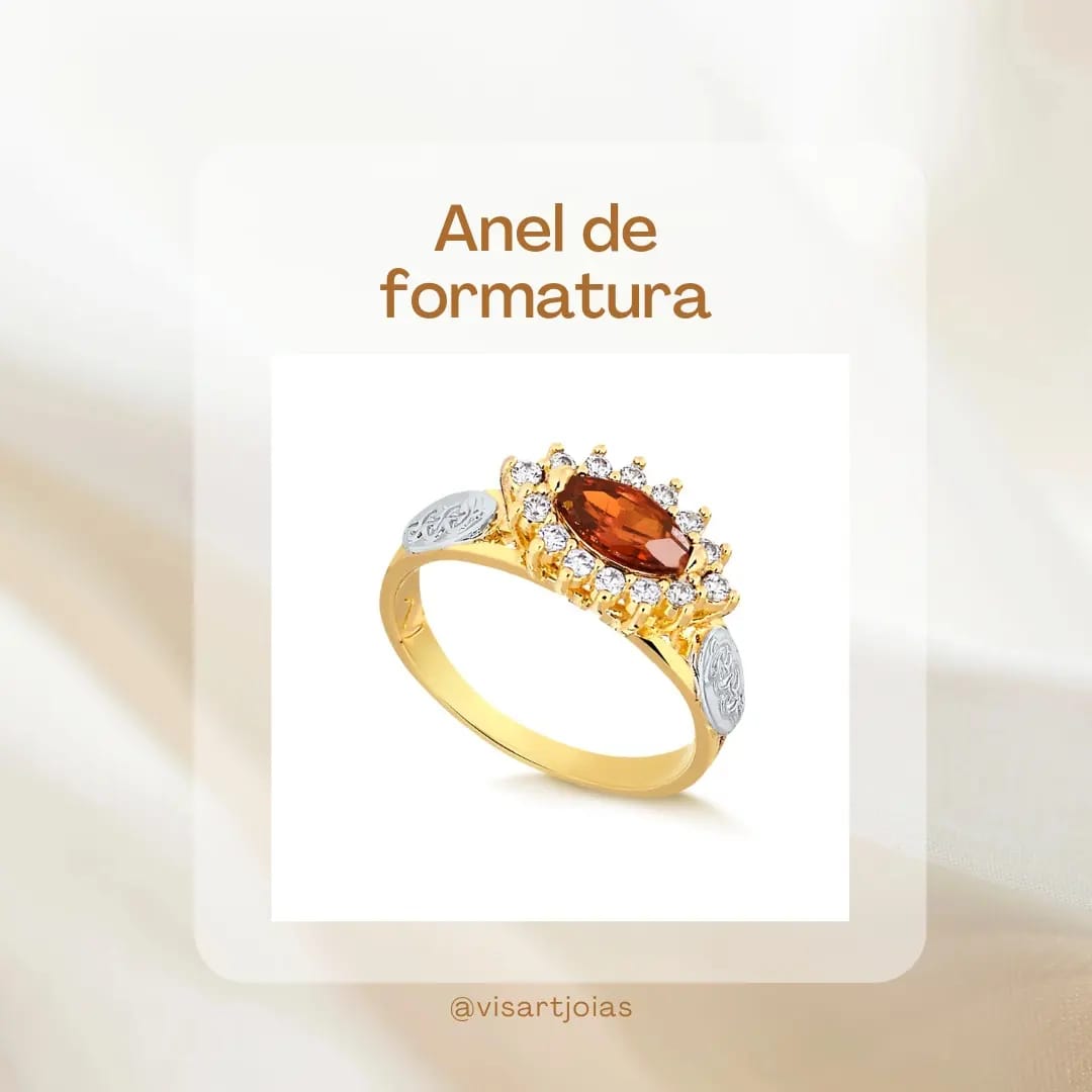 Anel de formatura rubi navete (Anf0126)