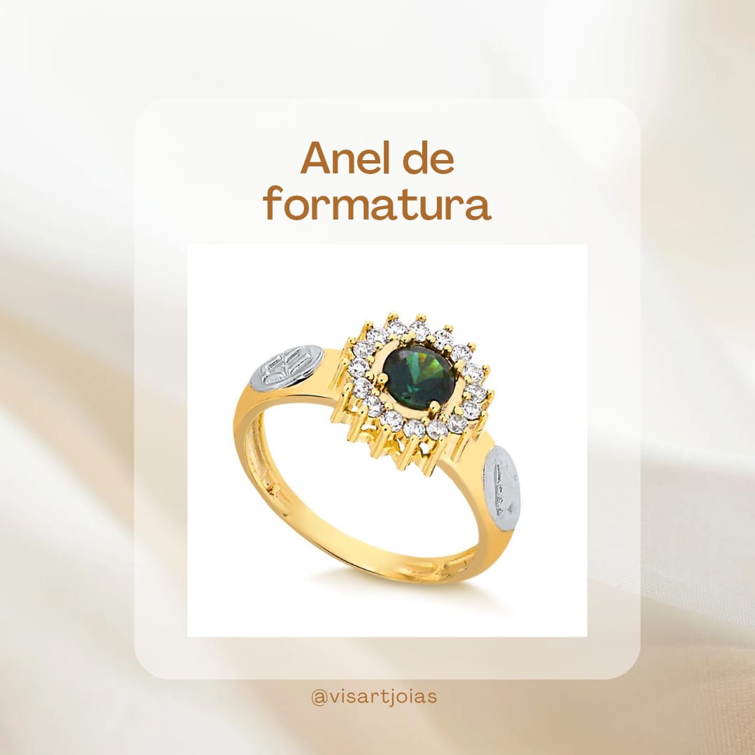 Anel de formatura rubi halo (Anf0136)