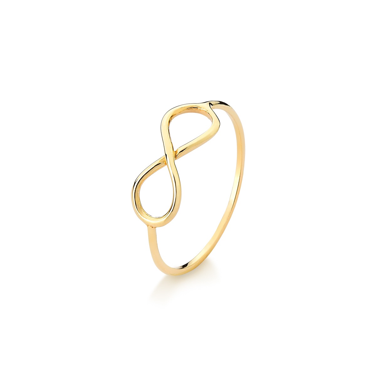 Anel infinito fininho — ouro 18k