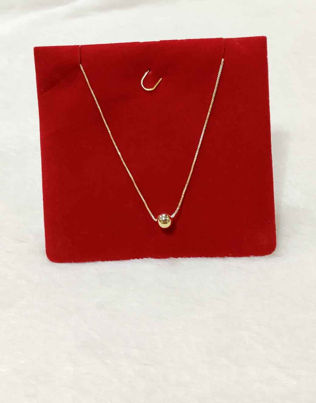 Gargantilha veneziana com esfera — ouro 18k
