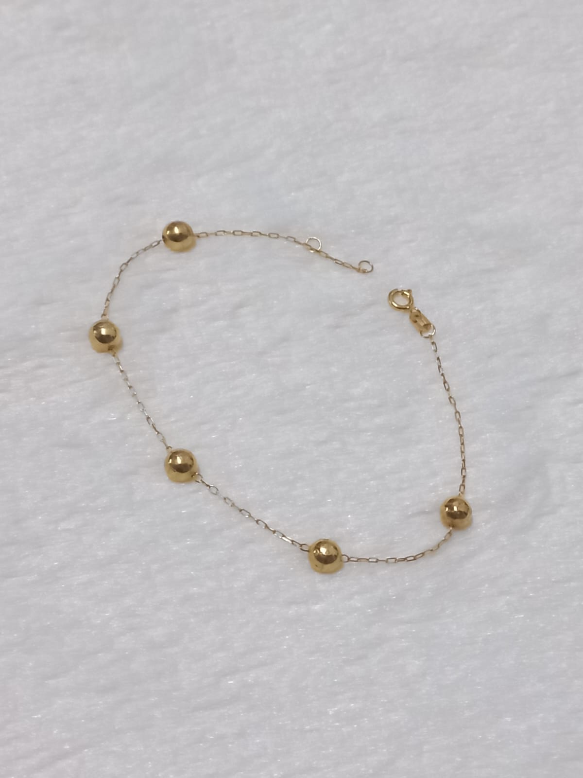 Pulseira 5 esferas de ouro — ouro 18k
