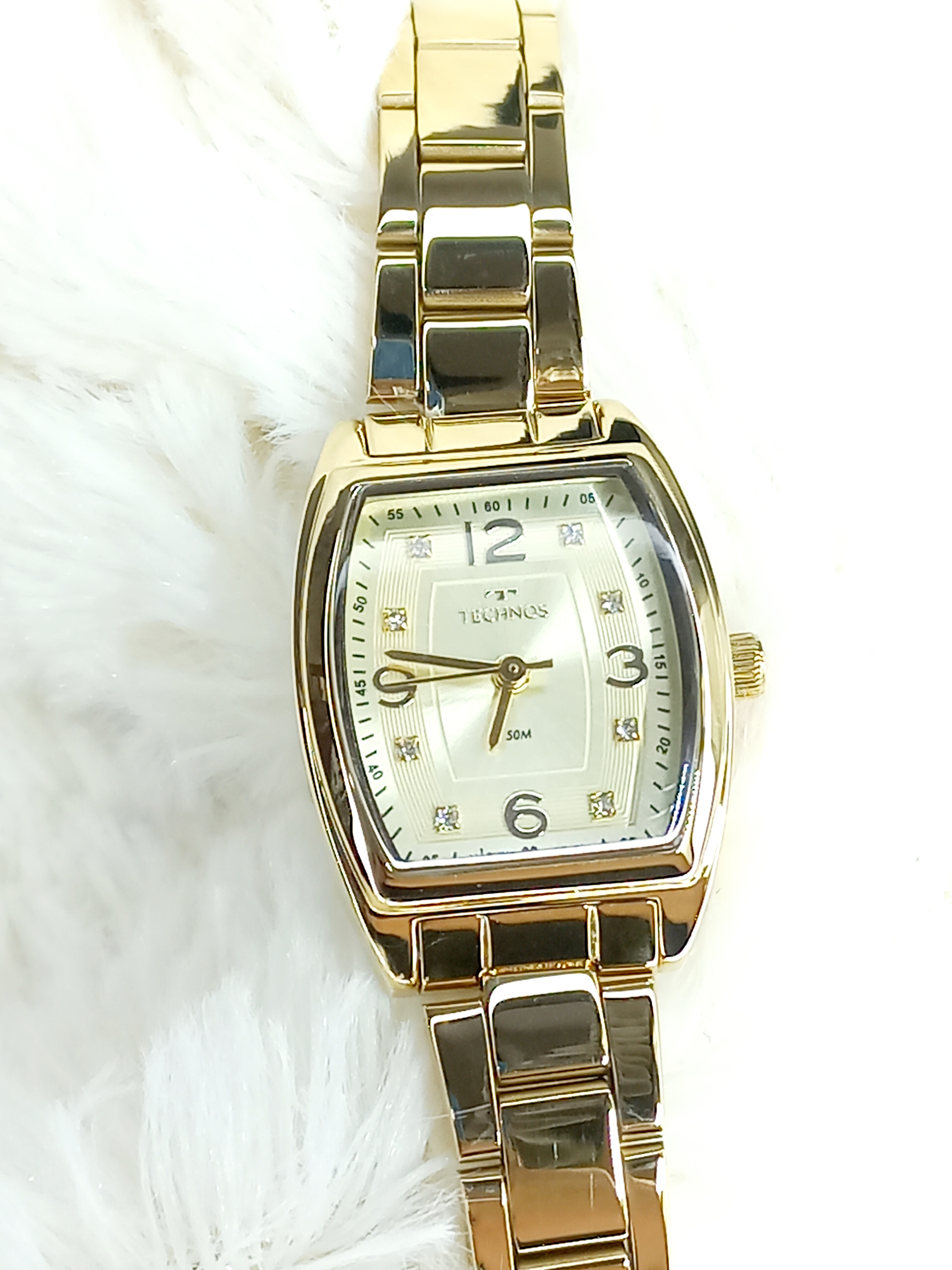 Relógio Technos Tonneau — feminino dourado