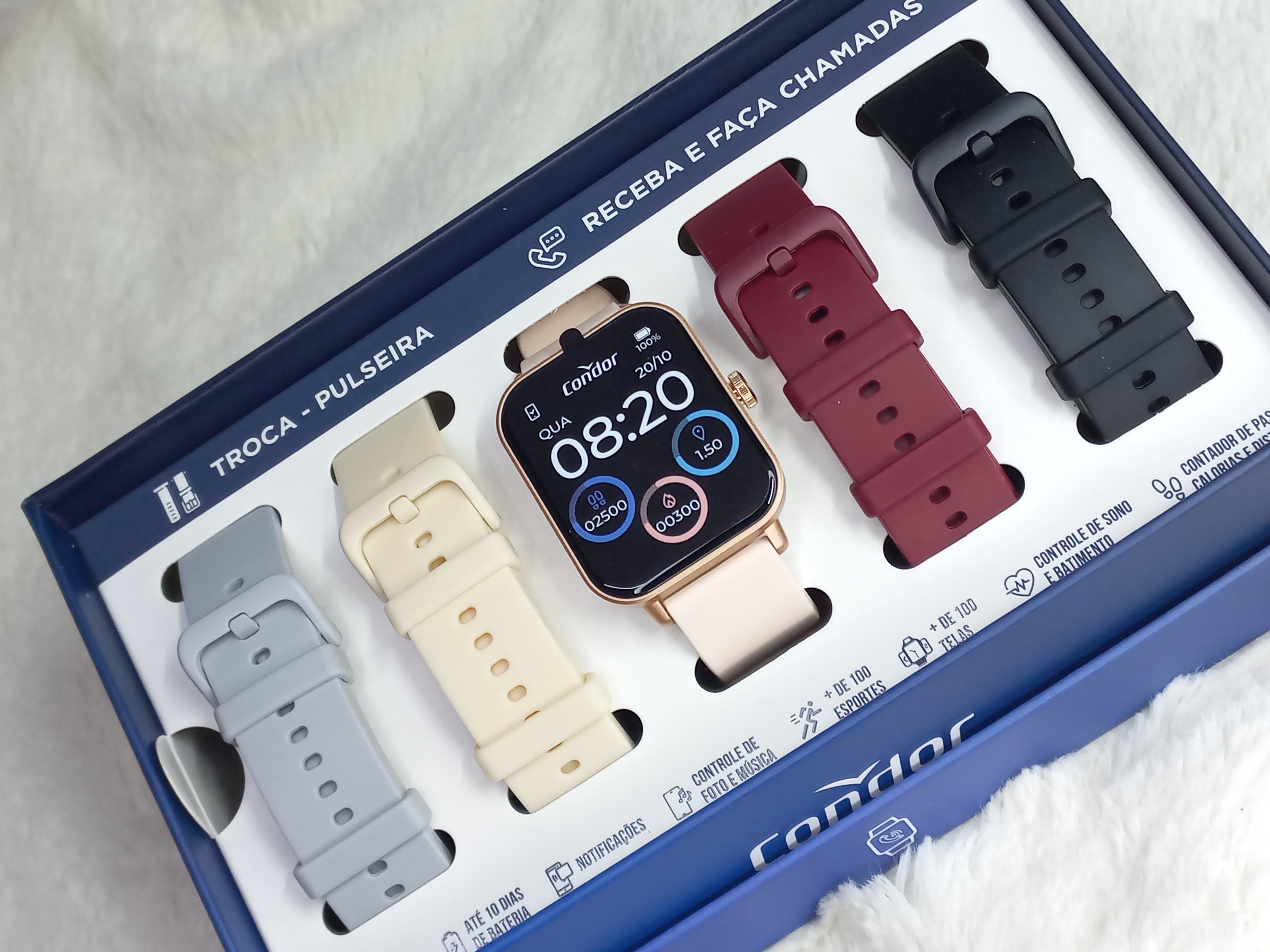 Smartwatch Condor — kit 5 pulseiras intercambiáveis